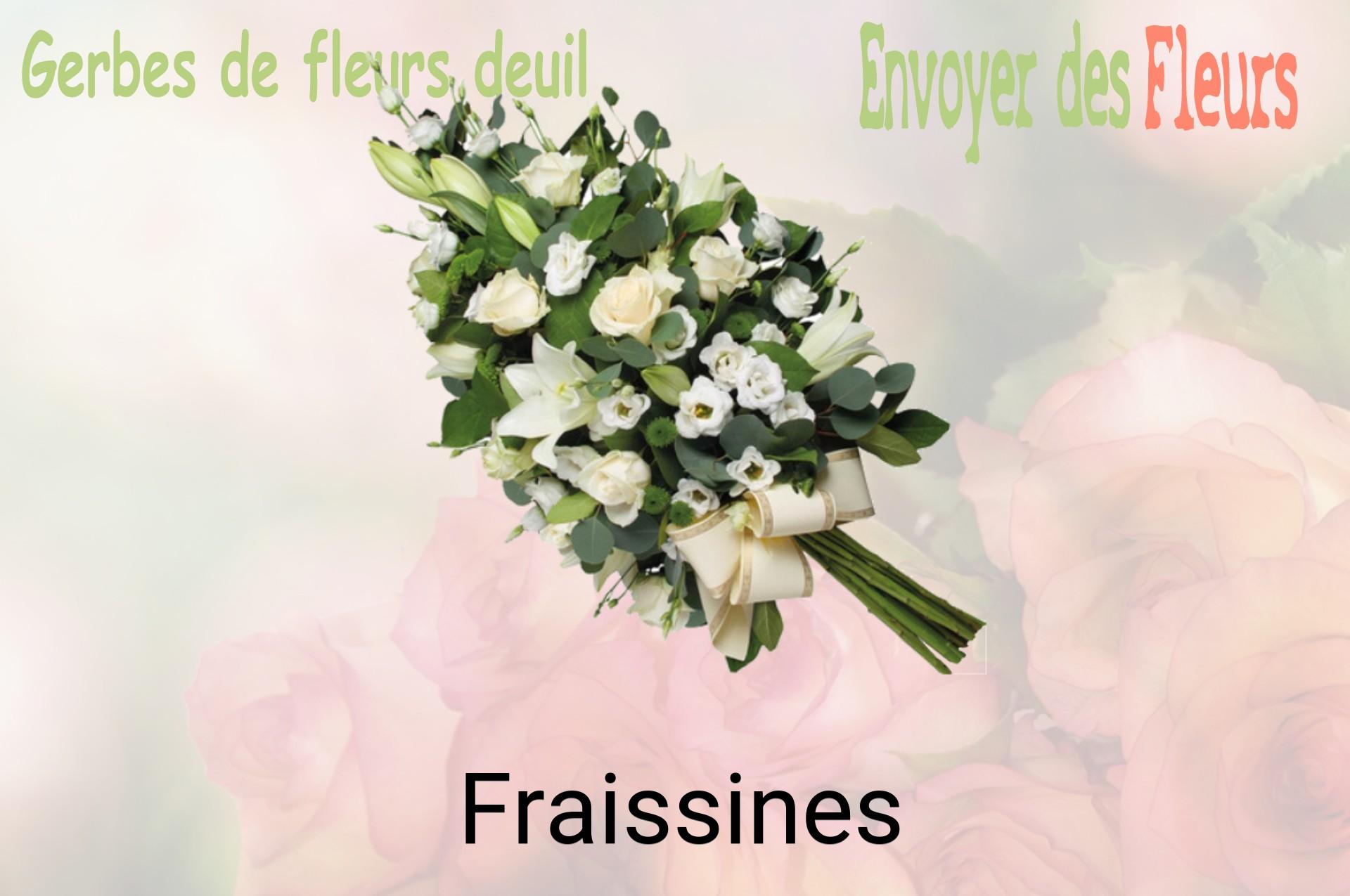 Gerbe de fleurs de deuil livrée à Fraissines